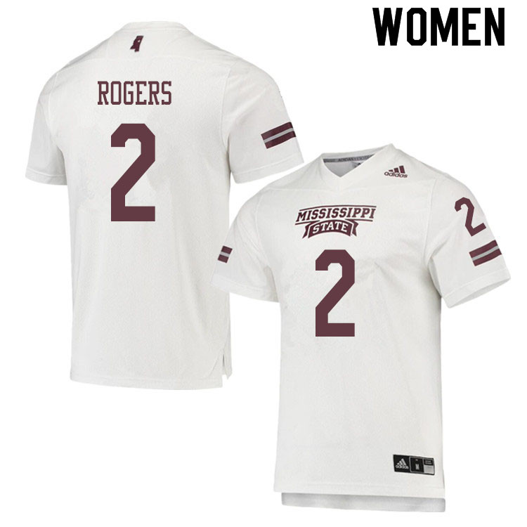 Women #2 Will Rogers Mississippi State Bulldogs College Football Jerseys Sale-White - Click Image to Close